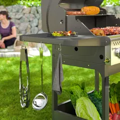 Outsunny 7.5kW Three-Burner Gas BBQ Grill, with See-Through Lid - Black - 8