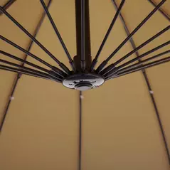 Outsunny 3(m) Cantilever Umbrella 18 Ribs & Vents Adjustable Angle for Patio Khaki - 8