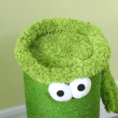 PawHut 63cm Cat Scratching Post for Indoor Cats, with Sisal Rope Cover, Large Base, Green - 8