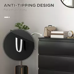 HOMCOM Chest of Three Drawers - Black - 6