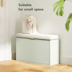 HOMCOM Elegant Eight Shoe Bench, with Top Seat - Green - 4