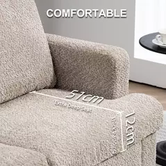 HOMCOM Two-Seater Chenille Sofa - Light Brown - 4