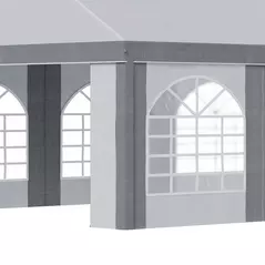 Outsunny 8m x 4m Marquee Gazebo with Sides, Level 4 Wind Protection & Waterproof, Light Grey - 9