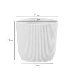 Outsunny Set of Three Ф22cm Planters - White - 3
