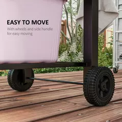 Outsunny Charcoal Grill, with Height-Adjustable Coal Pan - Black - 7