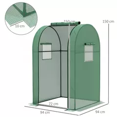 Outsunny 94 x 94cm Mini Portable Greenhouse - Green - 3