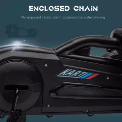 HOMCOM Kids Pedal Go Kart, with Adjustable Seat, EVA Wheels, Seat, Handbrake - Black - 8