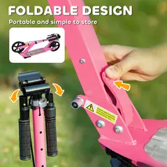 AIYAPLAY Kids Scooter with Four-Level Adjustable Handlebar, Dual Brake System, 200mm Wheels, ABEC-7 Bearings, Pink - 7