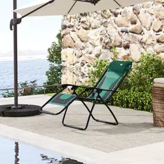 Outsunny Zero Gravity Lounger Chair, Folding Reclining Patio Chair with Padded Seat, Cup Holder, Soft Cushion and Headrest for Poolside, Camping, Green - 8