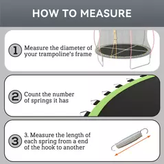 SPORTNOW Trampoline Replacement Mat with Spring Pull Tool, 42 V-Hooks, for 8ft Trampoline using 14cm Springs, Green - 7