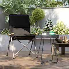 Outsunny Portable Camping Chair for Adults, High Back Folding Chair with Padded Seat and Carry Bag, Outdoor Recliner for Hiking, Fishing, Beach and Picnic, Black - 8