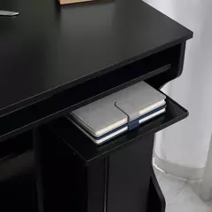 HOMCOM Multi-Storage Compact Work Desk, with Wheels - Black - 9