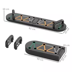 SPORTNOW Foldable Push Push Up Board with Non-Slip Pads, for Chest, Arms, Shoulders, Black - 3