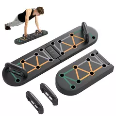 SPORTNOW Foldable Push Push Up Board with Non-Slip Pads, for Chest, Arms, Shoulders, Black - 1