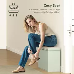 HOMCOM Elegant Eight Shoe Bench, with Top Seat - Green - 7