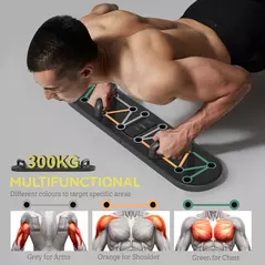 SPORTNOW Foldable Push Push Up Board with Non-Slip Pads, for Chest, Arms, Shoulders, Black - 4