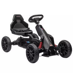 HOMCOM Kids Pedal Go Kart, with Adjustable Seat, EVA Wheels, Seat, Handbrake - Black - 1