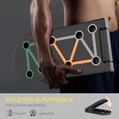 SPORTNOW Foldable Push Push Up Board with Non-Slip Pads, for Chest, Arms, Shoulders, Black - 5