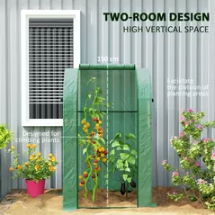 Outsunny 94 x 94cm Mini Portable Greenhouse - Green - 4