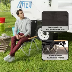 Outsunny Portable Camping Chair for Adults, High Back Folding Chair with Padded Seat and Carry Bag, Outdoor Recliner for Hiking, Fishing, Beach and Picnic, Black - 5