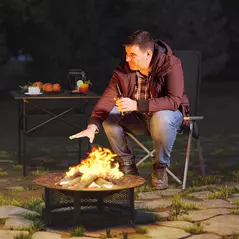 Outsunny Portable Camping Chair for Adults, High Back Folding Chair with Padded Seat and Carry Bag, Outdoor Recliner for Hiking, Fishing, Beach and Picnic, Black - 2