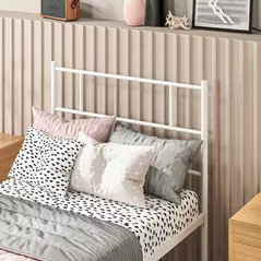 HOMCOM Single Bed Frame, Metal Bed Base with Headboard and Footboard, Metal Slat Support and 31cm Underbed Storage Space - 8