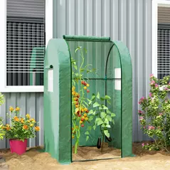 Outsunny 94 x 94cm Mini Portable Greenhouse - Green - 2