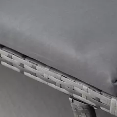 Outsunny 2 Seater Rattan Sofa with Cushions, 2-in-1 PE Rattan Daybed Sofa with Left Up or Down Armrests, Garden Chaise Lounger Loveseat for Outdoor, Patio, Mixed Grey - 9