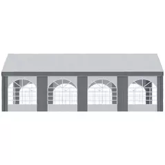 Outsunny 8m x 4m Marquee Gazebo with Sides, Level 4 Wind Protection & Waterproof, Light Grey - 8