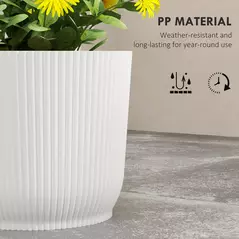 Outsunny Set of Three Ф22cm Planters - White - 6