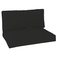 Outsunny Two Piece Seat Pallet and Back Cushions - Black - 1