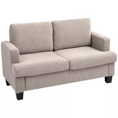 HOMCOM Two-Seater Chenille Sofa - Light Brown - 1