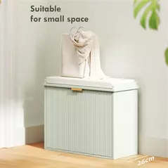 HOMCOM Elegant Six Shoe Bench, with Top Seat - Green - 4