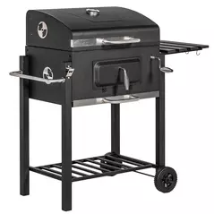 Outsunny Charcoal Grill, with Height-Adjustable Coal Pan - Black - 1