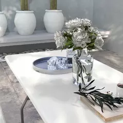 Outsunny Folding Garden Table, 180 x 75cm Rectangular HDPE Outdoor Picnic Table for 6, Metal Frame for Patio, Park, White - 8