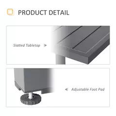 Outsunny Extendable Garden Table 135-270cm x 90cm x 75cm, 10 Seater Outdoor Dining Table with Aluminium Frame for Lawn, Balcony and Backyard, Grey - 7