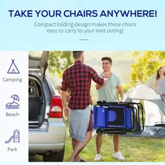 Outsunny Zero Gravity Lounger Chair, Folding Reclining Patio Chair with Padded Seat, Cup Holder, Soft Cushion and Headrest for Poolside, Camping, Blue - 5