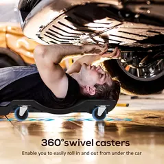 DURHAND Mechanic Vehicle Creeper, Under-Car Rolling Crawler Board, with Headrest, Wheels, Black - 4