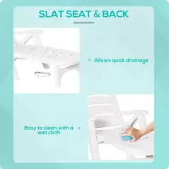 Outsunny 3pcs Garden Furniture Set Outdoor Furniture Set Dining Table, 2 Lounge Chairs and 1 Garden Side Table White - 7