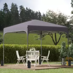 Outsunny 3 x 3(M) Pop Up Gazebo, UPF 50+ Foldable Canopy Tent with Wheeled Carrybag, 4 Leg Weight Bags, Height Adjustable Marquee Shelter 1 person easy setup for Outdoor Garden Patio Party, Dark Grey - 2