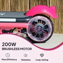 AIYAPLAY Electric Scooter for Kids Aged 6-14 Years, with Colourful Lights, Pink - 6
