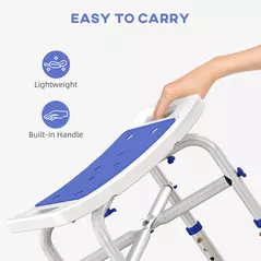 HOMCOM 44-51.5cm Aluminium Frame Shower/Bath Stool - White - 7