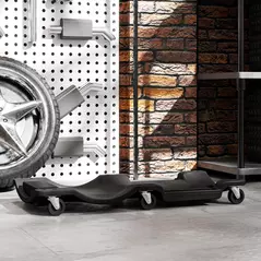 DURHAND Mechanic Vehicle Creeper, Under-Car Rolling Crawler Board, with Headrest, Wheels, Black - 7