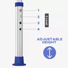 HOMCOM 44-51.5cm Aluminium Frame Shower/Bath Stool - White - 6