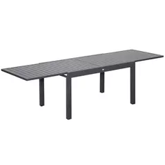 Outsunny Extendable Garden Table 135-270cm x 90cm x 75cm, 10 Seater Outdoor Dining Table with Aluminium Frame for Lawn, Balcony and Backyard, Grey - 1