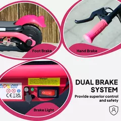 AIYAPLAY Electric Scooter for Kids Aged 6-14 Years, with Colourful Lights, Pink - 5