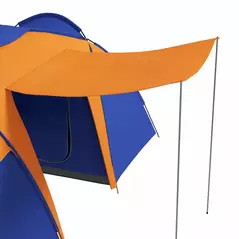 Outsunny Camping Tent with 2 Bedroom, Living Area and Porch, 4-6 Man Large Tunnel Tent, 2000mm Waterproof, Portable with Bag - 8