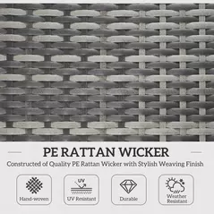 Outsunny Rattan Folding Sun Lounger Outdoor Chair with Cushion and Pillow Mixed Grey - 4