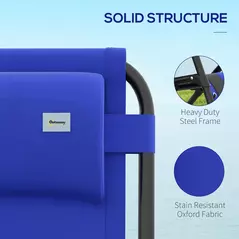 Outsunny Zero Gravity Lounger Chair, Folding Reclining Patio Chair with Padded Seat, Cup Holder, Soft Cushion and Headrest for Poolside, Camping, Blue - 6
