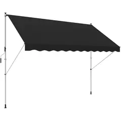 Outsunny 3x1.5m  Adjustable Outdoor Aluminium Frame Awning Black - 1
